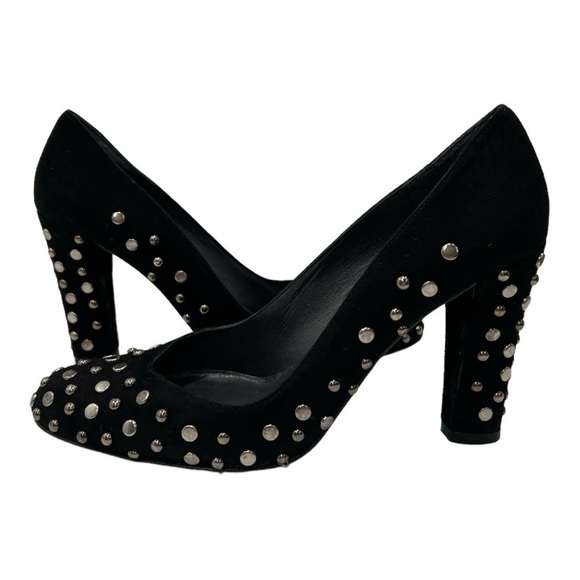 Stuart Weitzman Black Studded Suede Pumps Size 6 M - Picture 12 of 13